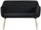 Beliani Modernes 2-Sitzer Küchensofa Samtstoff schwarz mit Metallgestell Holzoptik Taby