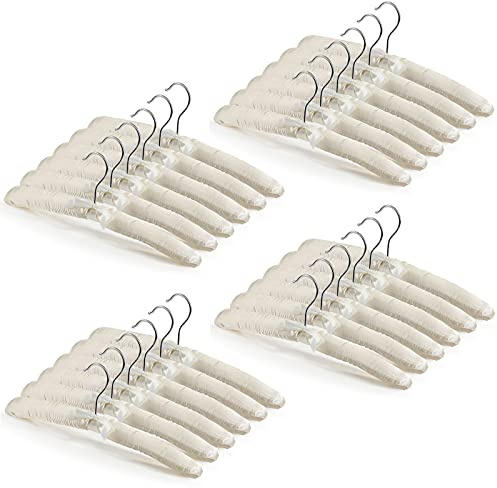 Jetec 24 Stück Satin gepolsterte Kleiderbügel mit 360° drehbarem Haken, 38,1 cm rutschfeste, mit Schaumstoff gepolsterte Kleiderbügel für Damenbekleidung, weiche Pullover-Kleiderbügel für Mäntel
