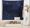 ABAKUHAUS Nacht Wandteppich und Tagesdecke, Vivid Celestial Sky View, aus Weiches Mikrofaser Stoff Wand Dekoration Für Schlafzimmer, 230 x 140 cm, Dunkelblau Weiß