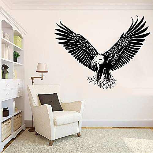 NSRJDSYT Fliegender Adler Wandtattoo Wildlife Room Decor Vinyl Aufkleber Tier Patriotische Wandaufkleber Vogel Schlafzimmer Kinderzimmer Wandbilder 91x71cm