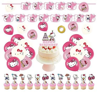 Deko Geburtstag Hello Cat Luftballons Hello Cat Luftballons Hello Cat Geburtstag Girlande Kuchendeckel