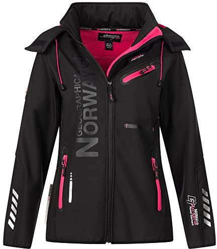 Geographical Norway Damen Softshell Jacke Rein Schwarz M