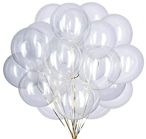 Ainmto 50 Stück 12 Zoll Luftballons Transparente Helium Ballons für Geburtstag, Hochzeiten