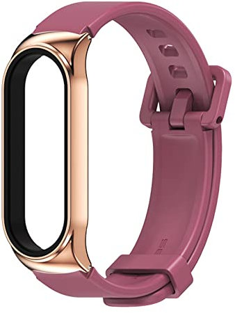 HYKEJJ Armband für Xiaomi Mi Band 6 / Mi Band 5, Metall Schutzhülle mit Ersatzband, Schutzhülle Robuster Schutzkappe Kratzfest Hülle Case Kompatibel mit Xiaomi Mi Band 4 / Mi Band 3 Armband (C)