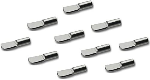 Gedotec Schwerlast Bodenträger Metall Fachbodenträger Küche Regal-Halter für Möbel-Schränke - H3110 | Tablarträger Stahl vernickelt | Stift Bohr-Ø 4 mm | 100 Stück - Regalboden-Träger zum Einstecken