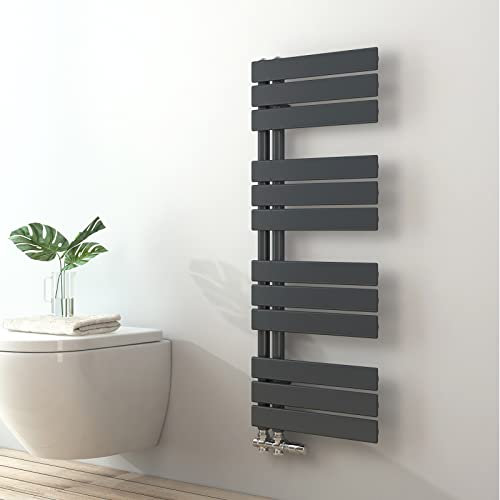 S'AFIELINA Design Badheizkörper Handtuchheizkörper Anthrazit Flach Paneel Seitenanschlusss 1041x400mm Heizkörper für Bad Handtuchtrockner 478 Watt