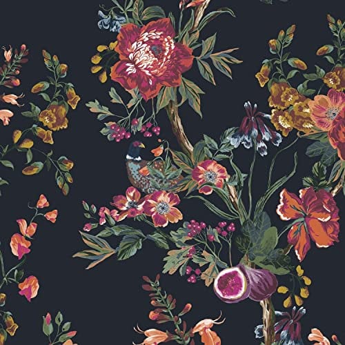 Graham & Brown Joules Forest Chinoiserie French Navy Wallpaper | Easy Paste The Wall Application | Navy Floral Design | Eco Friendly