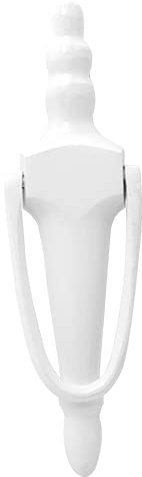 UAP 8-inch Slimline Bolt Fix Door Knocker Solid (No Hole) - White Finish with Matching Fixings - Traditional Door Knocker (White)