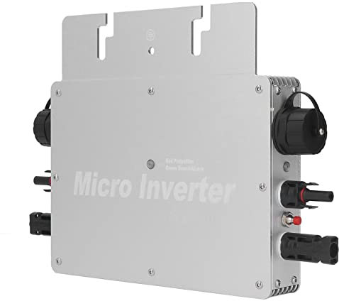 Micro-onduleur Solaire à Connexion au Réseau, Contrôle WiFi Auto-refroidissement 120V 230V Identification Automatique Micro-onduleur Onduleurs Système D'alimentation Photovoltaïque(Argent)