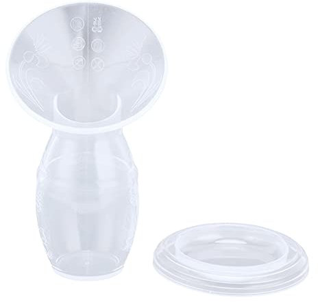 3 Farben manuelle Milchpumpe Handstillpumpe lebensmittelechter Silikon-Muttermilchfänger für mütterliches Baby-Milchpumpen-Werkzeug(Klar)