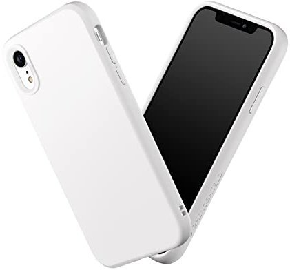 RhinoShield Case kompatibel mit [iPhone XR] | SolidSuit - Stoßdämpfende & schlanke Schutzhülle mit Premium Finish - 3.5 Meter Fallschutz - Austauschbare Kamera-Ringe - Klassik Weiß
