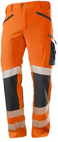 BP 2044-883-6556 Superstretch-Hose für Herren, 91% Polyester/9% Elasthan, Warnorange/Anthrazit, Modern fit, Größe 54n