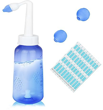Neti Pot Sinus Rinse Kit,Ankrista 300ml Neti Pot Sinus Rinse Kit with 40 Packets Nasal Wash Salt,Nasal Sinus Rinse Kit for Kid & Adult