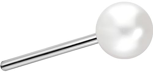 PIERCINGLINE Titan Aufsatz mit Push Pin SYNTH. PERLE OHNE Labret Stecker Piercing Ohr Conch Tragus Helix 4 mm Perlengröße