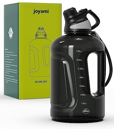 JOYAMI Trinkflasche [2.6L Extra große Kapazität], Wasserflasche mit Zeitmarkierung Auslaufsicher Magnetische Kappe, BPA-frei Tritan Motivierende Sport Flasche für Gym Fitness Yoga Outdoor