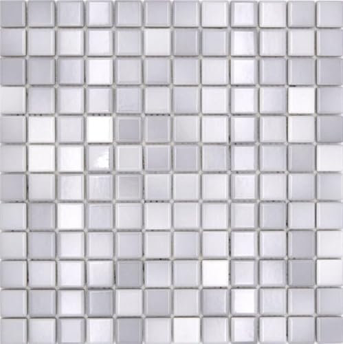 Jasba Agrob Buchtal Fresh Mosaik Keramik Steinzeug silver grey mix glänzend Küche Bad Dusche MOSJBF219 1 Matte