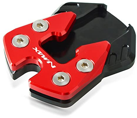 NOLLAM Motorradständer Motorrad Roller NMAX Flat Foot Seitenständer Verlängerung Kickstand Pad Für Yamaha Nmax 125/155 2015-2019 2018 2017 Nmax125 Nmax155 (Color : Rosso)
