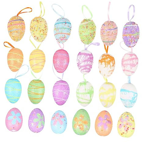 Cabilock 24St Ostereier Bunte osterverzierung Kinder-Ei-Spielzeug Essen das Geschenk Geschenke Partydekoration Überraschungs-Ei-Geschenk 6cm schmücken Anhänger Dekorationen