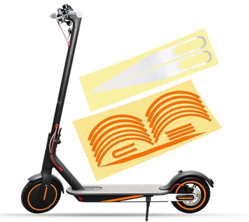 MUEOSI Karosserie-Warnaufkleber, for Xiaomi, M365 Pro 1s PRO 2 Elektroroller, reflektierende Aufkleber, Radaufkleber, Teile Reflexstreifen(Orange)