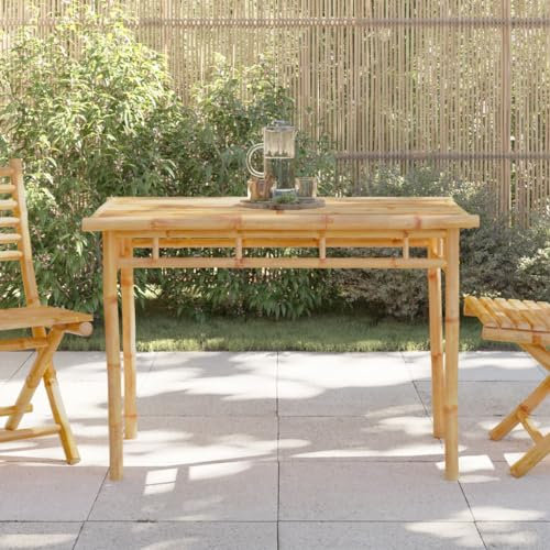 JUDYY Garten-Esstisch 110x55x75 cm Bambus, Gartentisch, Terrassentisch, Esstisch Garten, Balkontisch, Gartenesstisch, Gartenmöbel, Partytisch - 368031