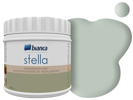 Bianca Stella Wasserbasierte Reine Acrylfarbe - Jasmin, 0.5 L - Hochwertige Farbe für Möbel, Wände und Beton, für alle Oberflächen, ideal für DIY, Handwerker und Profis
