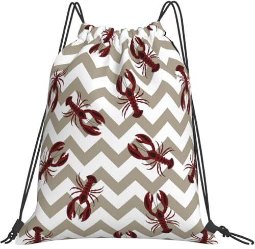 Rejilla De Onda De Langosta Mochila Ligero Mochila con Cordón Robusto Bolsa De Gimnasia para Playa Hombre Mujer