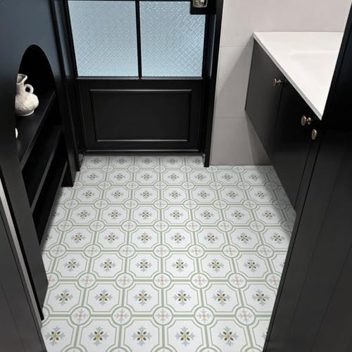 Lot de 20 dalles de sol en vinyle autocollantes en PVC - Imperméables et résistants à l'usure - Pour cuisine, salle de bain, salon, chambre à coucher - 20 x 20 cm