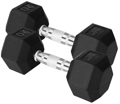 Gusseisen - Chrom Grip Hex Hantel 9 kg - Paar