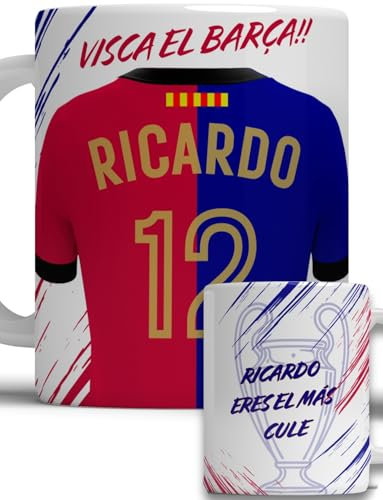 EL DETALLITO Taza Barcelona Personalizada Fútbol Nombre Número Y Dedicatoria Equipaciones Cerámica Regalo Original Niños Cumpleaños Tazas Desayuno Personalizadas Barça