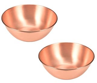 YINOX 99% reine Kupfer Suppenschüssel, traditionelle orientalische reine Kupfer Lamian Nudeln Schüssel, geeignet zum Mischen von Eiern, Salat, Meeresfrüchten und Lebensmitteln (2)