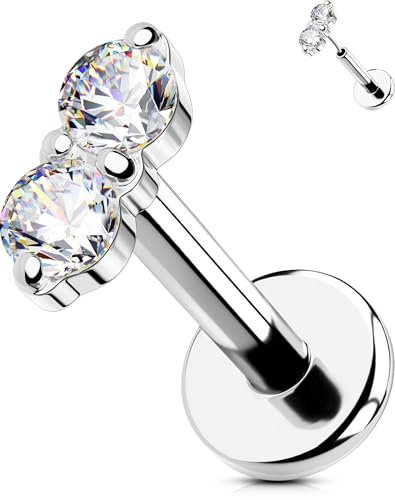 OUFER 16G Helix Ohrring 316L-Chirurgenstahl Threadless Earring CZ Conch Piercing 6mm Tragus Knorpel