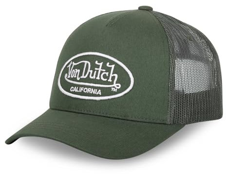 Von Dutch Kappe für Damen & Herren, verstellbar, Trucker-Cap LOF, verstellbar mit Strapback, dunkles kaki, One size