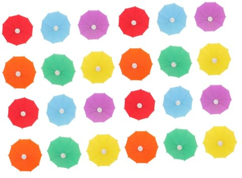 Gatuida 24pcs Silicone Wine Glass Tags Umbrella Drink Markers with Clip Vibrant Multi Cup Signs for Party Bar Accessories Reusable and Easy to Clean