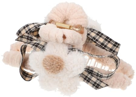OUNONA Plüsch Haarspange Großes Design Mit Blumen Motiv Weiche Damen Haarklammer Für Gepflegtes Haar Haaraccessoire Für Mädchen Und Friseure