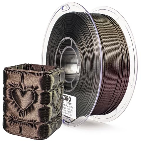 ZIRO PLA Filament 1.75mm, Chamäleon Serie Glitter 3D Drucker Filament PLA | Twinkling PLA 1kg/2.2lbs Spule, Passend für Die Meisten FDM 3D Drucker, Scharlachroter Goldglanz