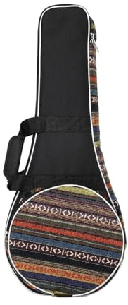 Banjo Case Mandolin Case Oxford Gig Bag with Adjustable Shoulder Strap Colorful Striped Handbag Stringed Instrument Backpack