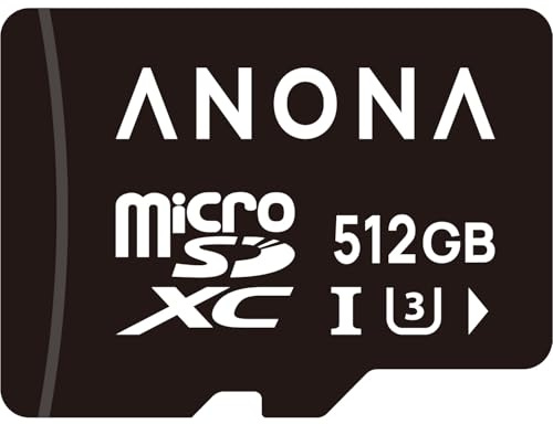 Anona Carte Mémoire Micro SD 512 Go Card pour 4K Caméra Intérieur Pano | Carte SD Haute Vitesse Jusqu'à 100 Mo/s, Ultra-résistante et large compatibilité caméras/smartphones/consoles
