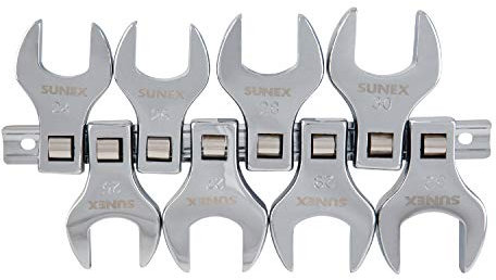 Sunex 9730A 8 Piece 1/2 Dr. Jumbo Metric Crowfoot Wrench Set CRV