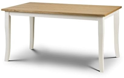 Julian Bowen Davenport Dining Table, Ivory/Light Oak