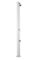 Douche solaire ARKEMA A620 / 9007 Jolly S Couleur Inox RAL 9007 Douche extérieure en aluminium anticorrosion Forme droite Chauffage à énergie solaire Avec Mitigeur et Rince Pieds Réservoir 25 litres Hauteur 226 cm