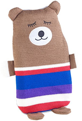 infactory Wärmflaschenüberzüge: Bezug im Teddybär-Design für Kinder-Wärmflaschen bis 1 Liter (Flauschige Wärmflaschen Bezüge, Wärmflaschenbezug, Waschmaschine)