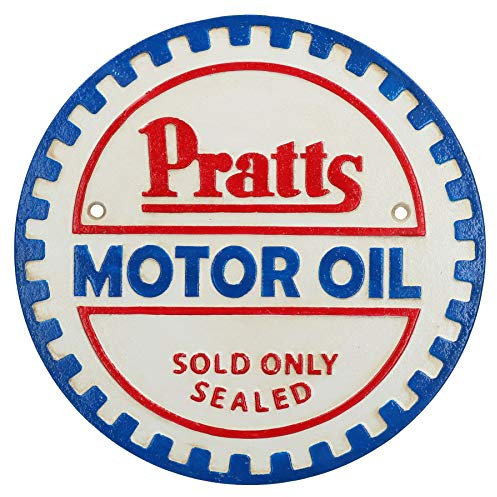 Pratts Motor Oil fonte plaque ronde signe mur Atelier Garage Essence Boutique