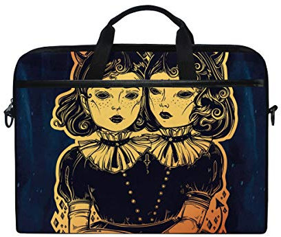 EZIOLY Laptoptasche/Umhängetasche, Gothic Witchcraft Siamese Twins