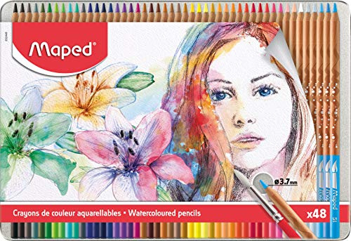 Maped - 48x Aquarell-Buntstifte für Künstler ARTIST in hochwertiger Metallbox