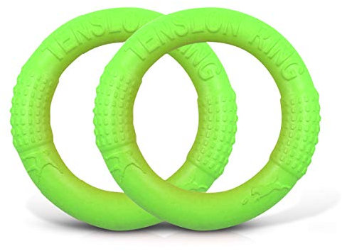 PETCUTE Hundespielzeug unzerstörbar Hund kauspielzeug gummiring Hund Frisbee beissring Hund Hunde Fliegen Ring Frisbee 2 Stücke