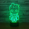 Lumière D'Illusion 3D Usb Acrylique 3D Avec Veilleuses Avengers Super-Héros Arbre Man Groot Figure 3D Illusion Couleur Remplacement Lampe Pour Chambre Cadeau
