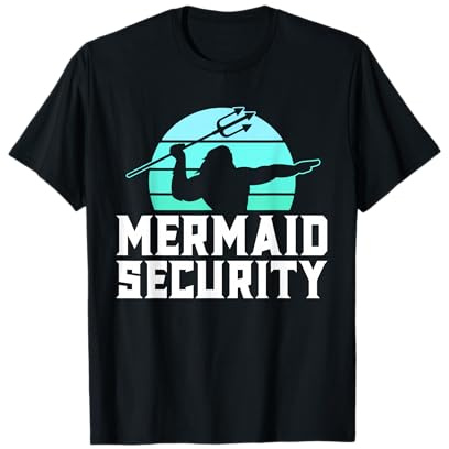 Mermaid Security Shirt Mens Boys Swimmer Dad Merdad Trident T-Shirt