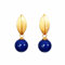 Ohrstecker gold blau Lapislazuli hängend Silber 925 mit Stein
