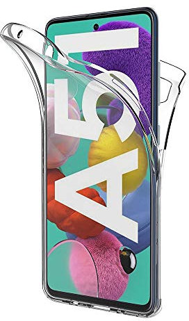 AICEK Hülle Compatible Samsung Galaxy A51 360°Full Body Transparent Silikon Schutzhülle für Samsung A51 Case Durchsichtige TPU Bumper Galaxy A51 Handyhülle (6,5 Zoll)