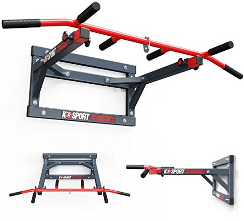 K-Sport: X-MAX-Klimmzugstange zur Wandmontage I Kraftstation mit Pull-Up Bar & 3 Griffen I Klimmzugturm für Muskeltraining I Pull Up Mate, inkl. E-Book